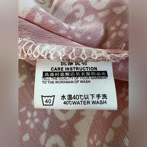 *NWT* MIHOLL Womens Size Small Pink White Blouse Long‎ Sleeve - Picture 7 of 10